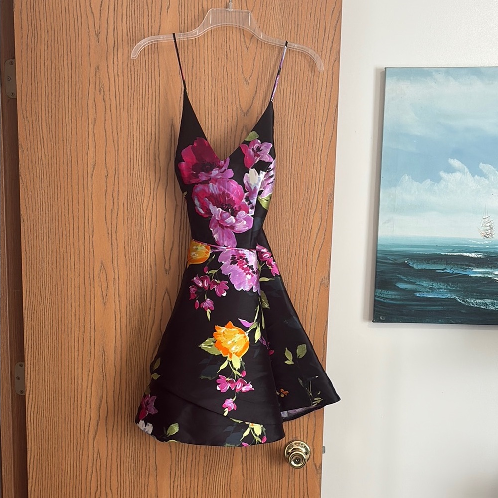 Floral Black Dress